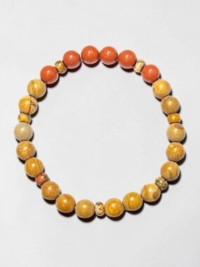 Mixed Jasper 8mm Gemstone Beaded 8 Inch Stretch Bracelet